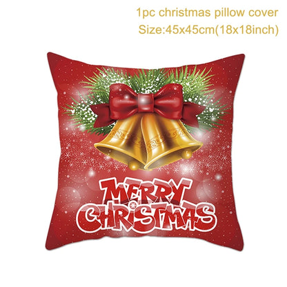 Christmas Cushion Cover Merry Christmas Decor For Home Santa Claus Christmas Ornament Xmas Gift Navidad 2024 Happy New Year 2025