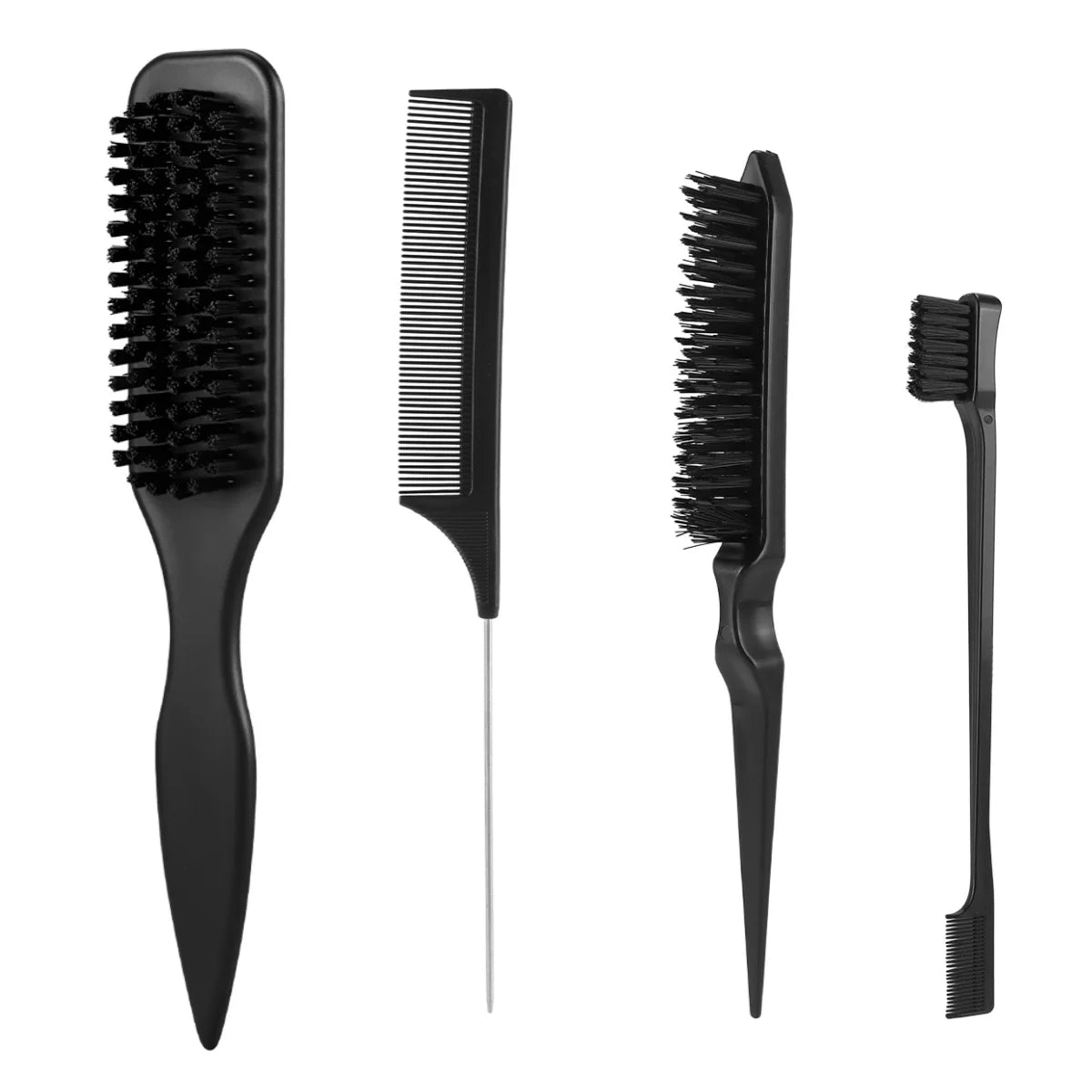 Bristle Slick Back Hair Brush for Sleek Ponytail Bun & Smoothing Baby Hairs, Flyaways, Edge Control - Backcombing & Teasing