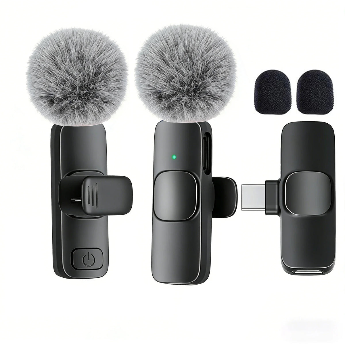 Type-C Port Professional Wireless Lavalier Microphone for Smartphones Plug Play