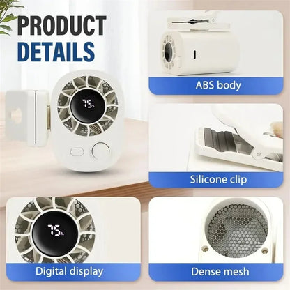 Clip-On Car Fan 360° Rotatable 100-Speed