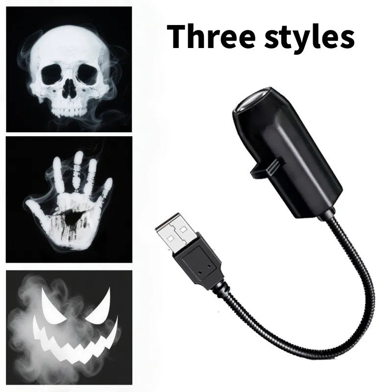HauntGlow — Halloween Projector Light, USB, Swappable Patterns