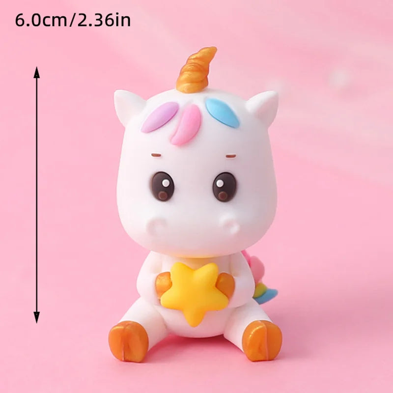 Magical Unicorn Cake Topper with Rainbow Clouds and Stars Dreamy Decor for Baby Shower and Girls Birthday Party Cake Arrangement