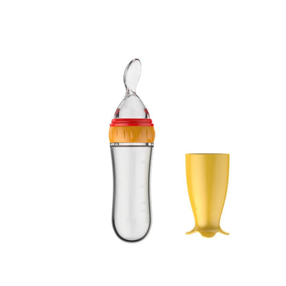 Baby Spoon Feeder Feeding Bottle with Spoon - Infant & Toddler Food Supplement Bottle