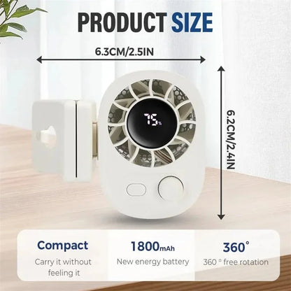 Clip-On Car Fan 360° Rotatable 100-Speed