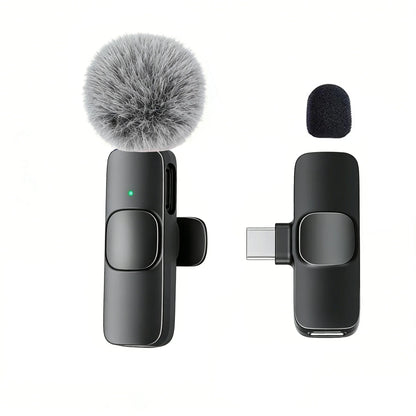 Type-C Port Professional Wireless Lavalier Microphone for Smartphones Plug Play