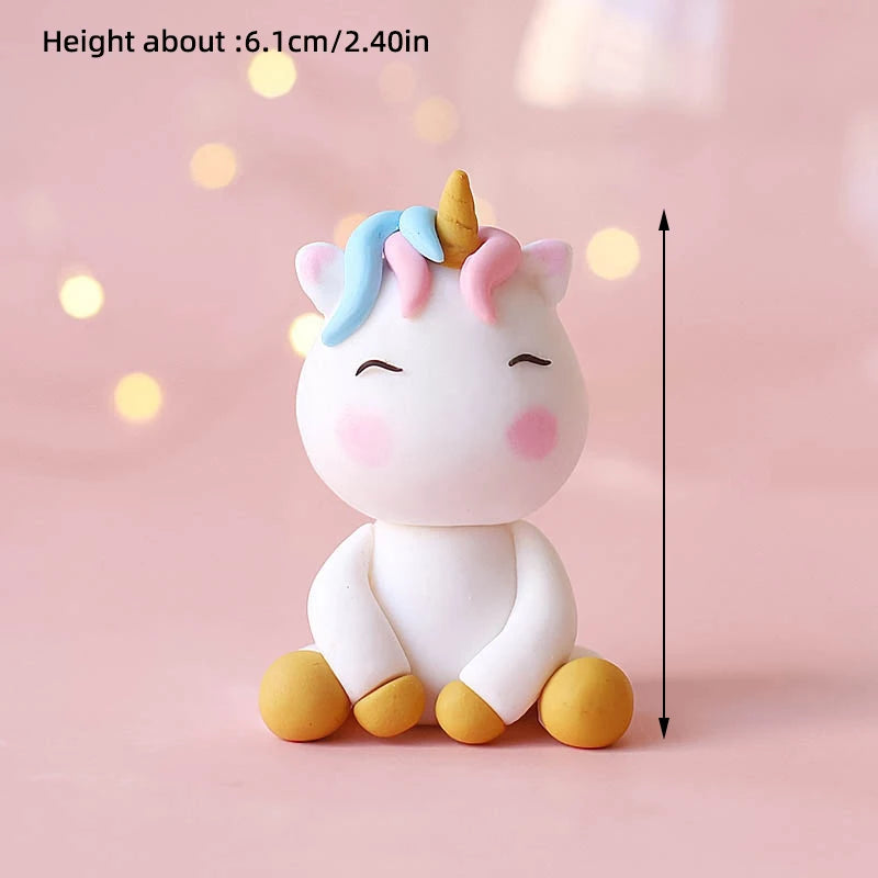 Magical Unicorn Cake Topper with Rainbow Clouds and Stars Dreamy Decor for Baby Shower and Girls Birthday Party Cake Arrangement
