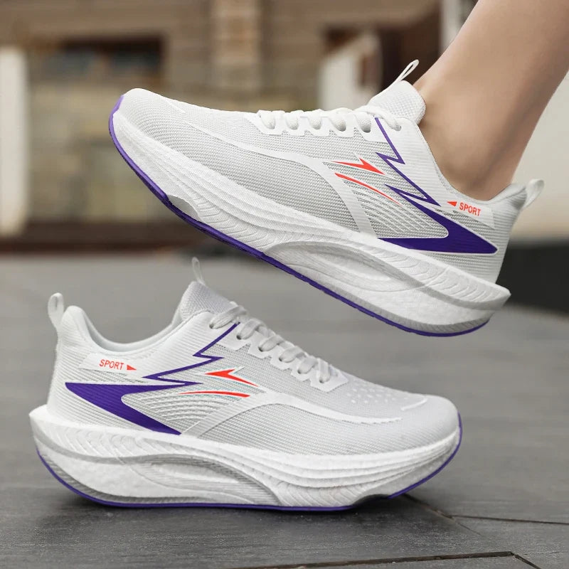 Marathon Men Sports Running Shoes Carbon Board Air Cushion Breathable Lightweight Women's Comfortable Athletic Nonskid Sneakers