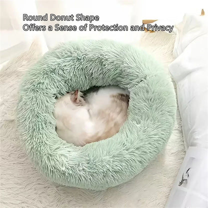 Faux Fur Donut Calming Cat Bed