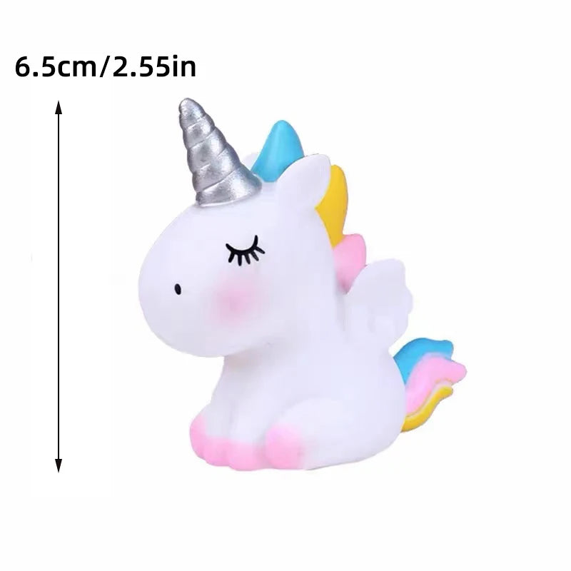 Magical Unicorn Cake Topper with Rainbow Clouds and Stars Dreamy Decor for Baby Shower and Girls Birthday Party Cake Arrangement