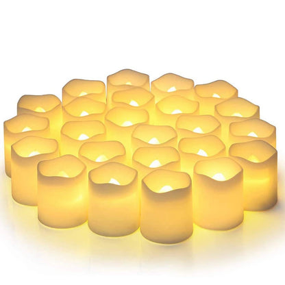 24-Piece Flameless LED Tea Light Candles – Warm White Flickering Lights for Halloween, Christmas, Weddings & Home Decor