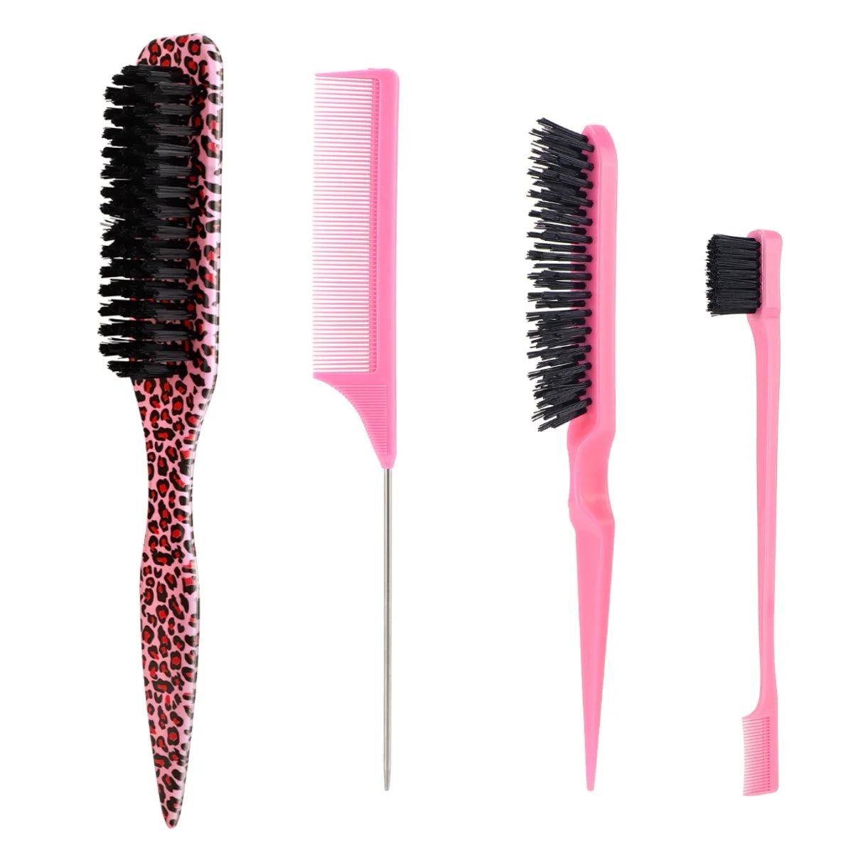 Bristle Slick Back Hair Brush for Sleek Ponytail Bun & Smoothing Baby Hairs, Flyaways, Edge Control - Backcombing & Teasing