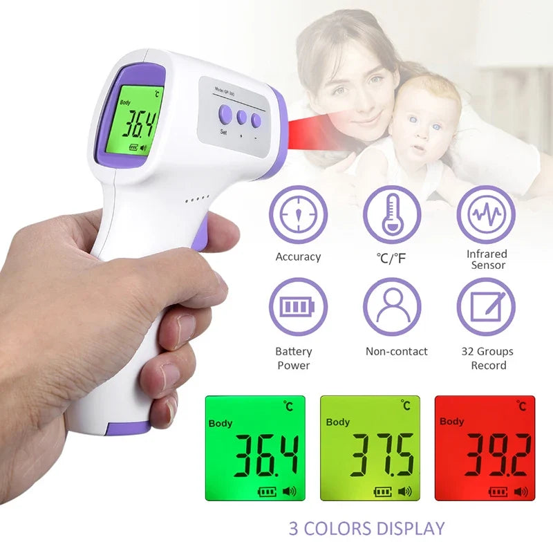 Infrared Forehead Thermometer & Finger Pulse Oximeter | Non-Contact