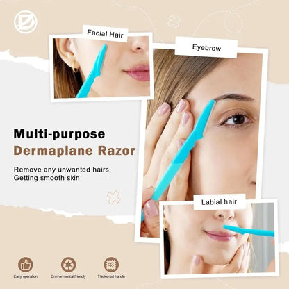 Facial Razor Dermaplaning Set | Eyebrow Shaping · Face Shaving · Multicolour | 10 · 15 · 30 Piece | Braviixx