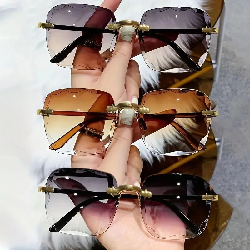 Women's Square Rimless Sunglasses (1 or 3 pieces)