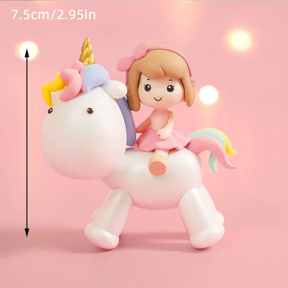 Magical Unicorn Cake Topper with Rainbow Clouds and Stars Dreamy Decor for Baby Shower and Girls Birthday Party Cake Arrangement