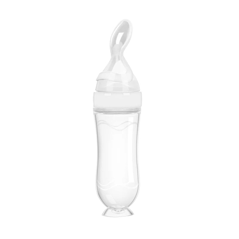 Baby Spoon Feeder Feeding Bottle with Spoon - Infant & Toddler Food Supplement Bottle