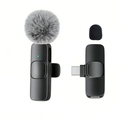 Type-C Port Professional Wireless Lavalier Microphone for Smartphones Plug Play