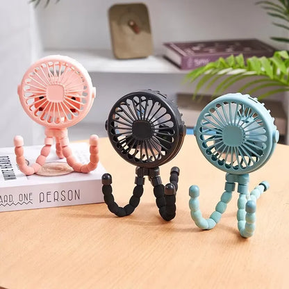 Multi Functional Student Baby Stroller Portable USB Mini  USB Rechargeable Handheld Electric Fan for Home 3 Speeds