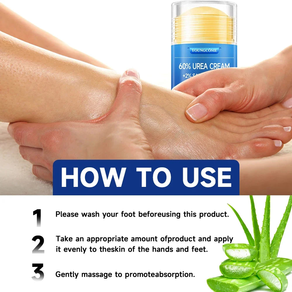 Urea Cream 60 Percent For Feet Plus 2% Salicylic Acid Foot Cream and Hand Cream Maximum Strength with Hyaluronic Acid,Tea Tree