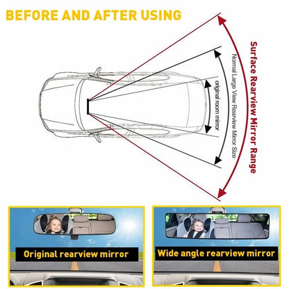 Wide Angle Convex Car Baby Rear View Mirror Anti Glare Large Vision Panoramic Interior Auxiliary Monitor for Vehicle Safety
