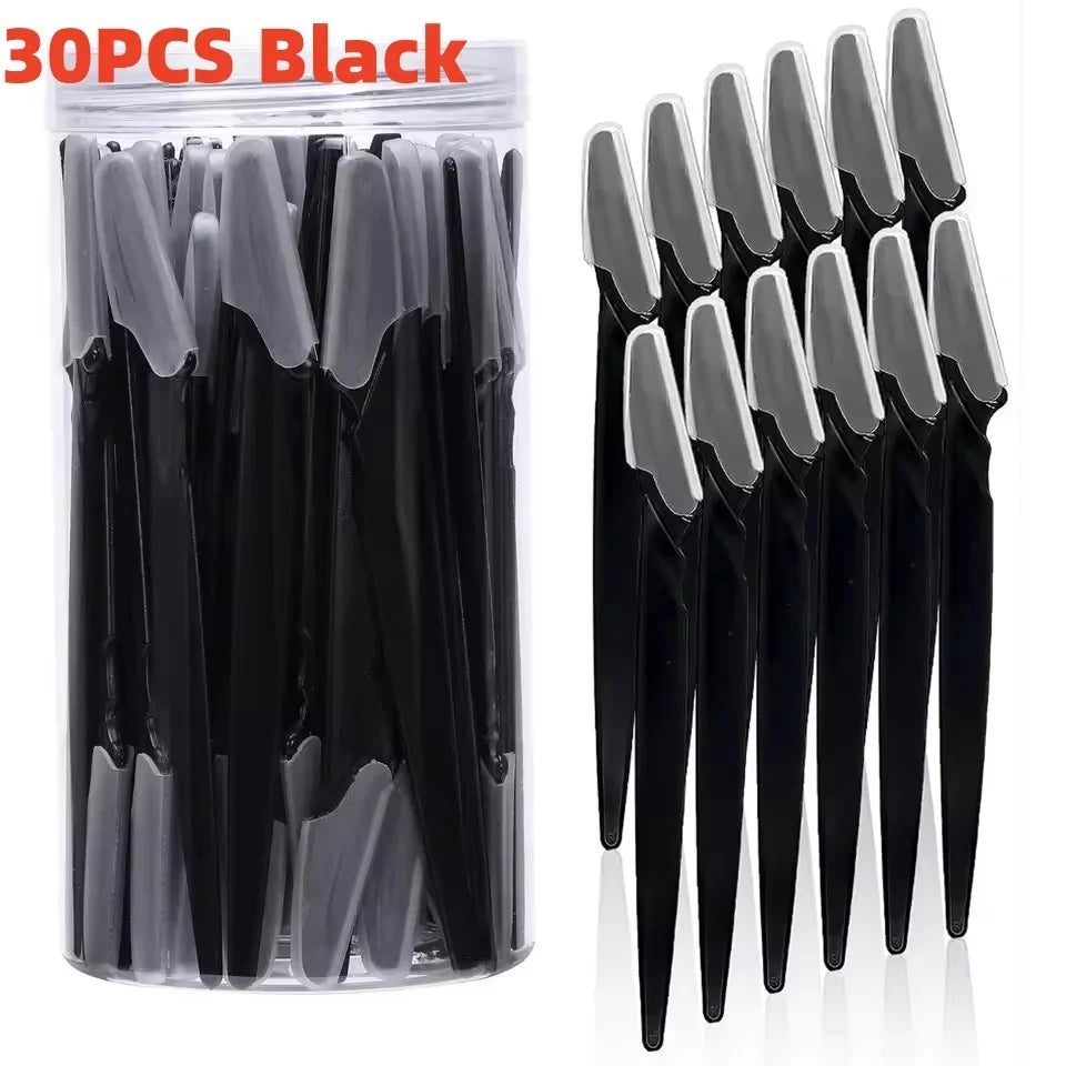 Facial Razor Dermaplaning Set | Eyebrow Shaping · Face Shaving · Multicolour | 10 · 15 · 30 Piece | Braviixx