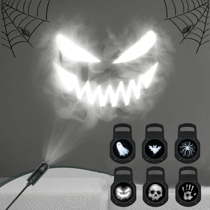 HauntGlow — Halloween Projector Light, USB, Swappable Patterns
