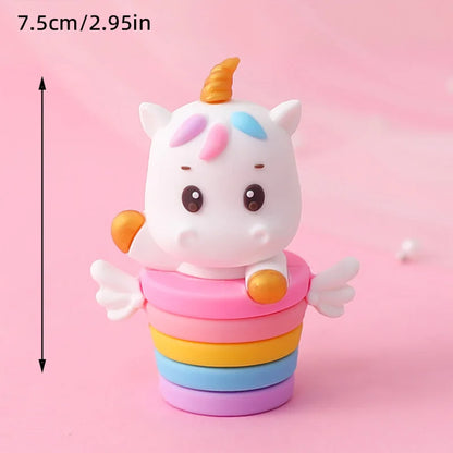Magical Unicorn Cake Topper with Rainbow Clouds and Stars Dreamy Decor for Baby Shower and Girls Birthday Party Cake Arrangement