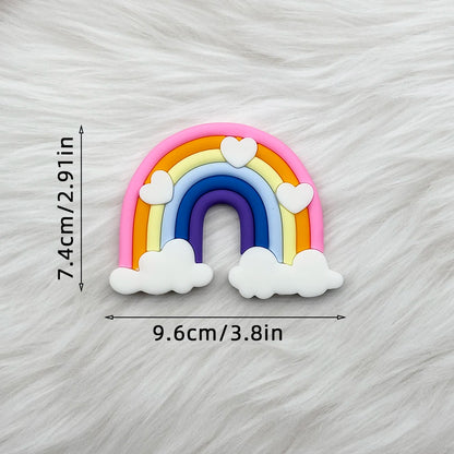Magical Unicorn Cake Topper with Rainbow Clouds and Stars Dreamy Decor for Baby Shower and Girls Birthday Party Cake Arrangement