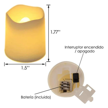 24-Piece Flameless LED Tea Light Candles – Warm White Flickering Lights for Halloween, Christmas, Weddings & Home Decor