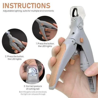 Professional Pet Nail Clipper Scissors With LED Light Cat Dog Nail Clippers Tool Scissors Nail Toeclaw Cutter Scissors Pet Supply