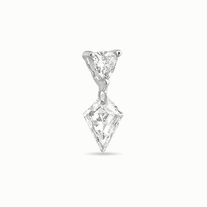 The Floating Kite and Trillion Diamond Stud - Lab Diamonds and 14k Gold - Made to Order