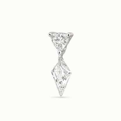The Floating Kite and Trillion Diamond Stud - Lab Diamonds and 14k Gold - Made to Order