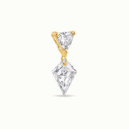 The Floating Kite and Trillion Diamond Stud - Lab Diamonds and 14k Gold - Made to Order