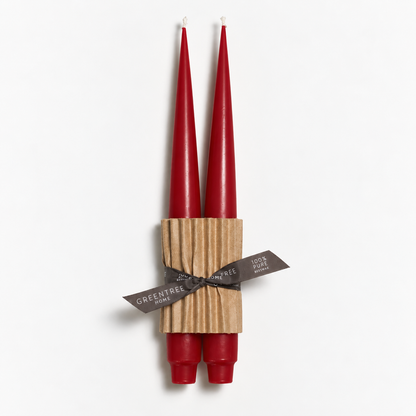 Beeswax Taper Candles- Holiday Red