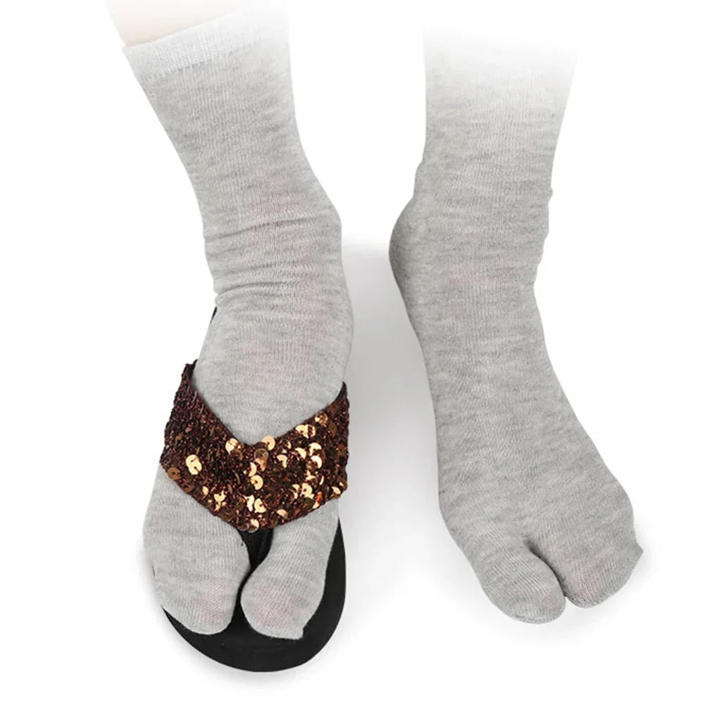 1-5PCS Women/Men Unisex Japanese Kimono Flip Flop Sandal Split Two Toes Sock Tabi Geta Cotton Socks New Arrival