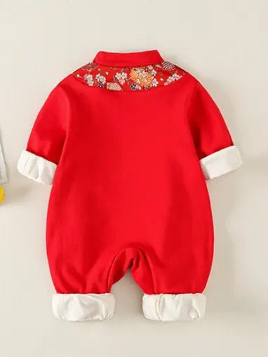Traditional Chinese Embroidered Baby Girl Qipao Romper