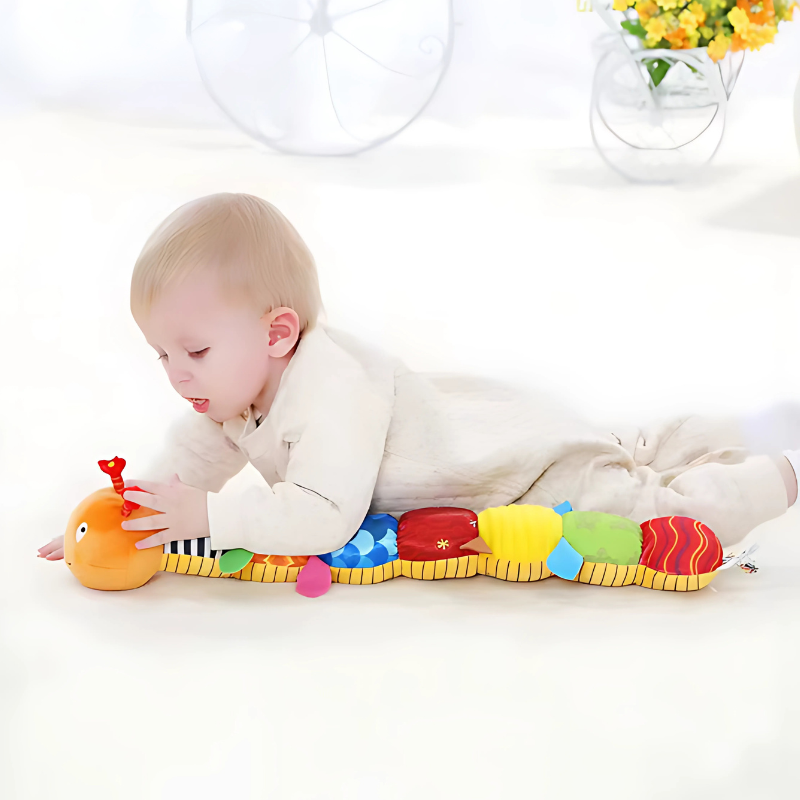 Musical Caterpillar Plush Toy with Multi-Segment Sensory Design and Sound Effects for Babies 0-3 Years