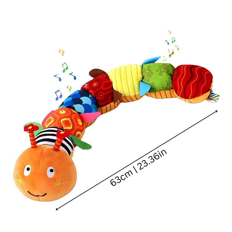 Musical Caterpillar Plush Toy with Multi-Segment Sensory Design and Sound Effects for Babies 0-3 Years