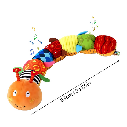 Musical Caterpillar Plush Toy with Multi-Segment Sensory Design and Sound Effects for Babies 0-3 Years