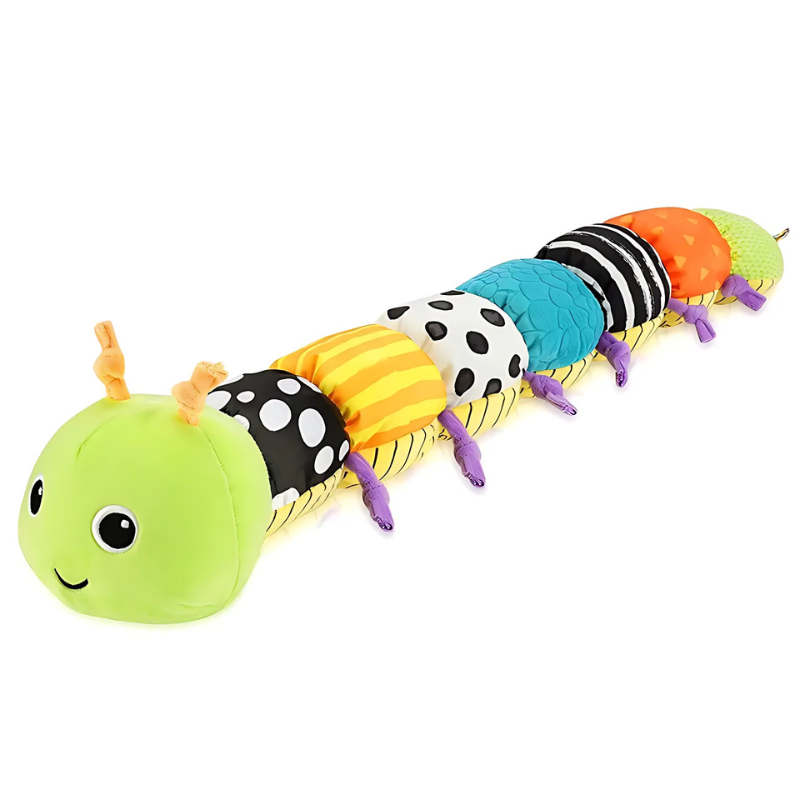 Musical Caterpillar Plush Toy with Multi-Segment Sensory Design and Sound Effects for Babies 0-3 Years