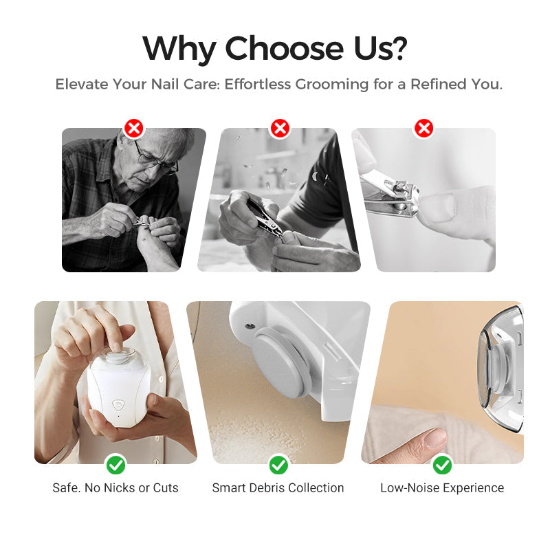 ⏳LAST DAY SALE ONLY￡8.99!!💪360° Quiet Nail Trimmer – Safe for Babies & Seniors! 👶👵  LED Light • 7 Speeds • Thick-Nail Ready • CE Certified • Ultra-Quiet 🌙🇬🇧