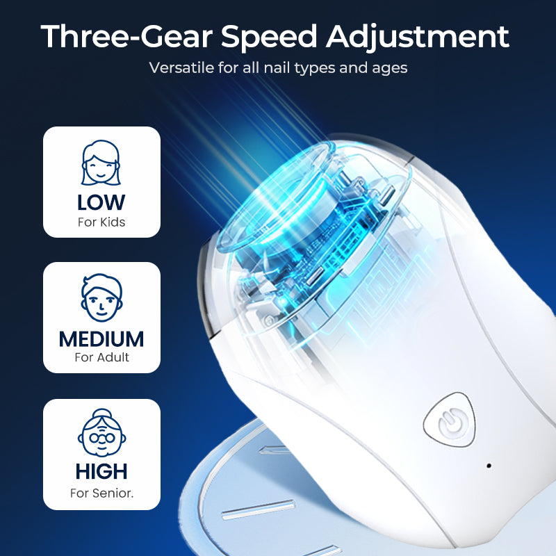 ⏳LAST DAY SALE ONLY￡8.99!!💪360° Quiet Nail Trimmer – Safe for Babies & Seniors! 👶👵  LED Light • 7 Speeds • Thick-Nail Ready • CE Certified • Ultra-Quiet 🌙🇬🇧