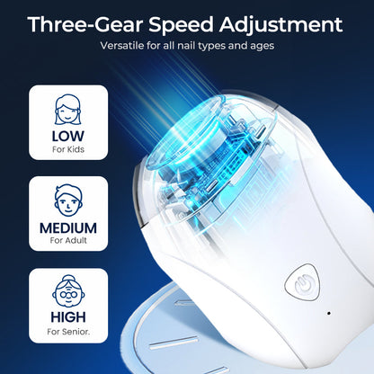 ⏳LAST DAY SALE ONLY￡8.99!!💪360° Quiet Nail Trimmer – Safe for Babies & Seniors! 👶👵  LED Light • 7 Speeds • Thick-Nail Ready • CE Certified • Ultra-Quiet 🌙🇬🇧